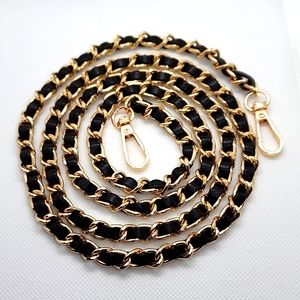Leather Gold Tone Chain Crossbody Shoulder Bag Chain Strap